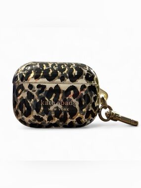Kate Spade Airpods 3 Pro Leopard Print Case - Black & Gold